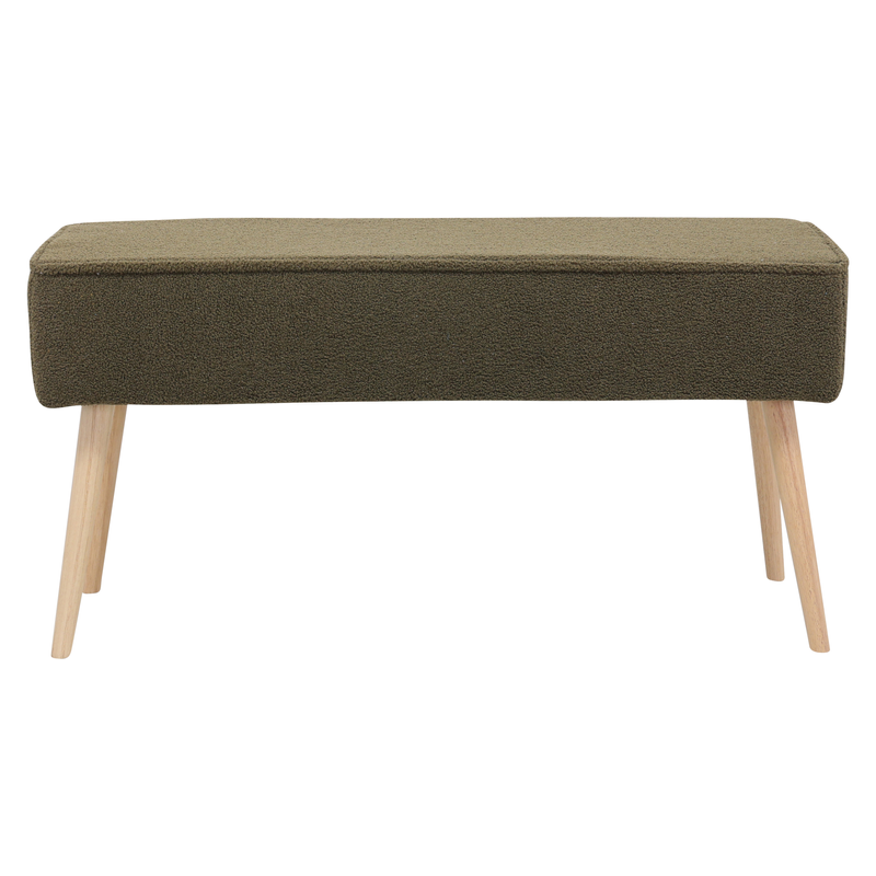 Banc tissu effet laine bouclette kaki Popy