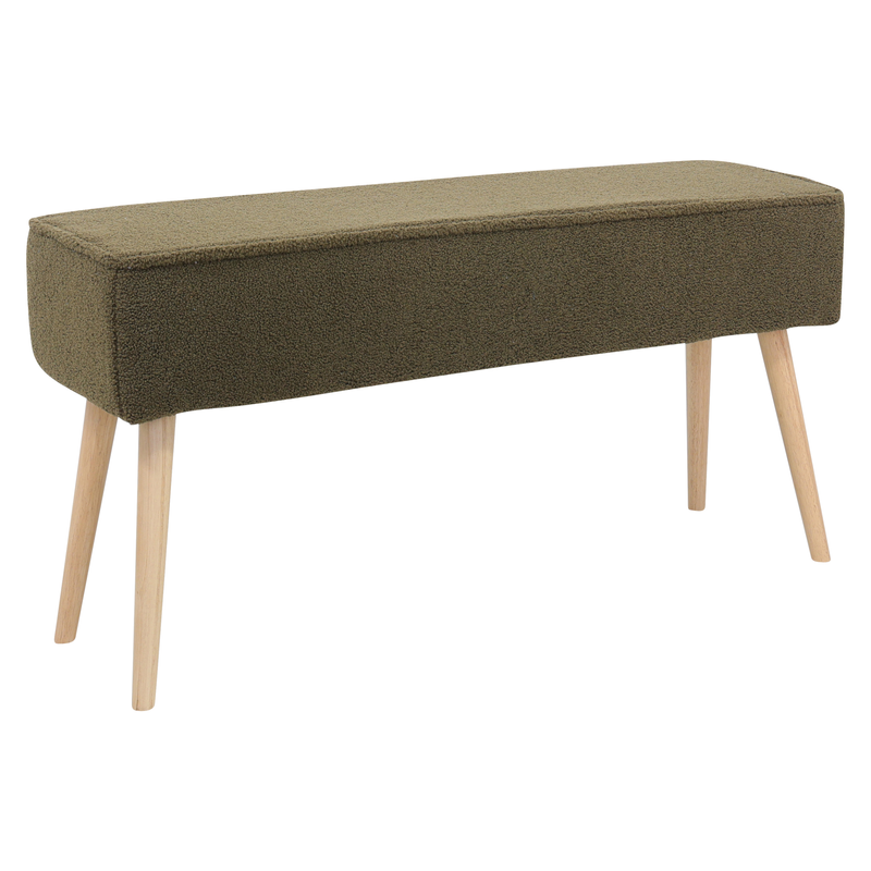 Banc tissu effet laine bouclette kaki Popy