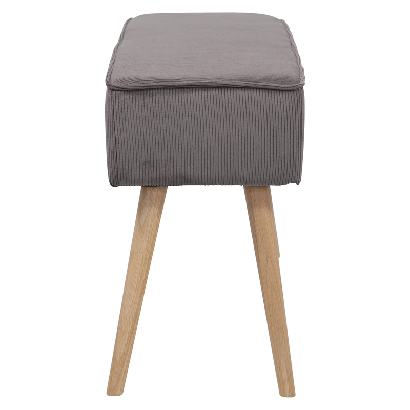 Banc velours côtelé taupe Popy