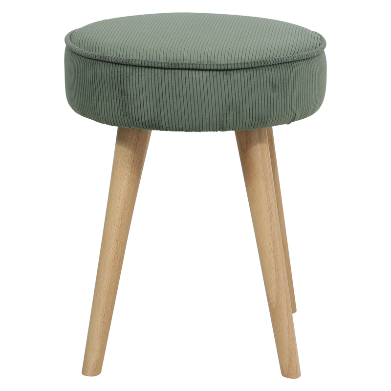 Tabouret velours côtelé vert foncé Popy