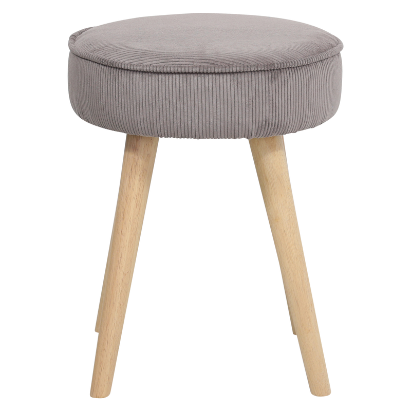 Tabouret velours côtelé taupe Popy