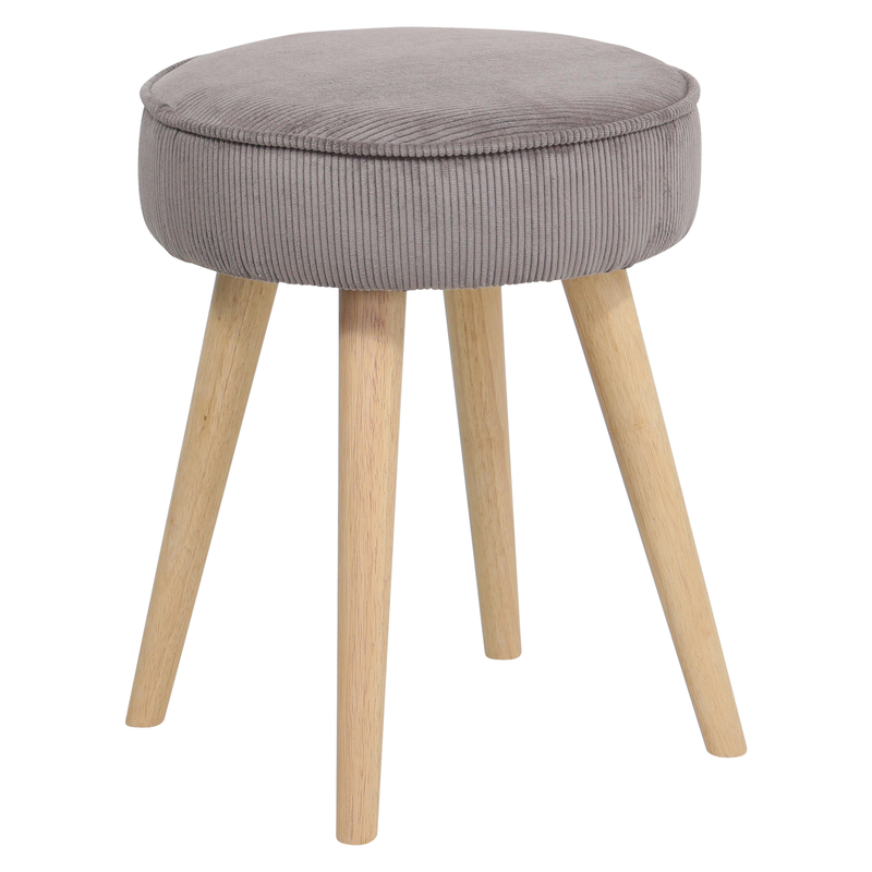 Tabouret velours côtelé taupe Popy