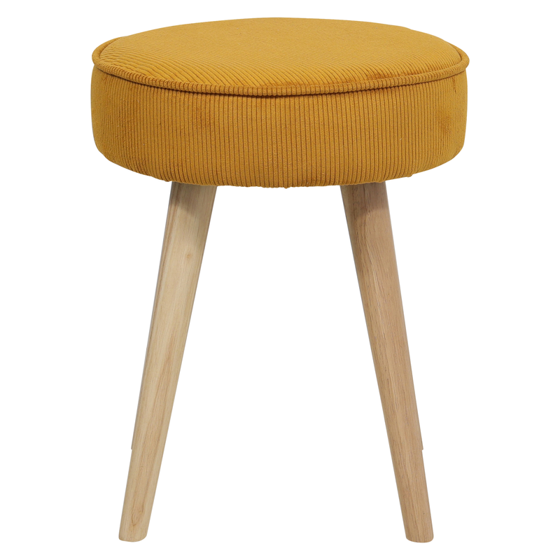 Tabouret velours côtelé abricot Popy