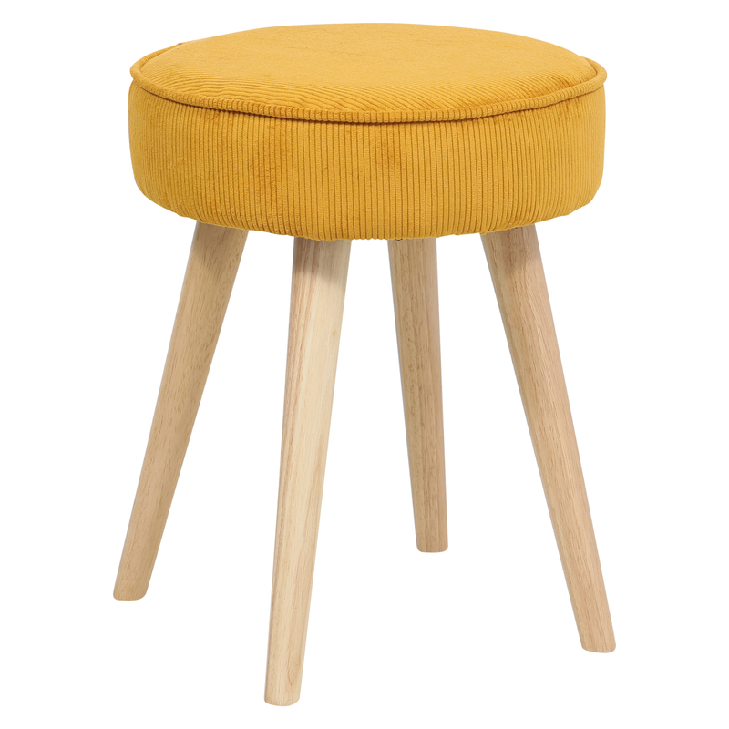 Tabouret velours côtelé abricot Popy