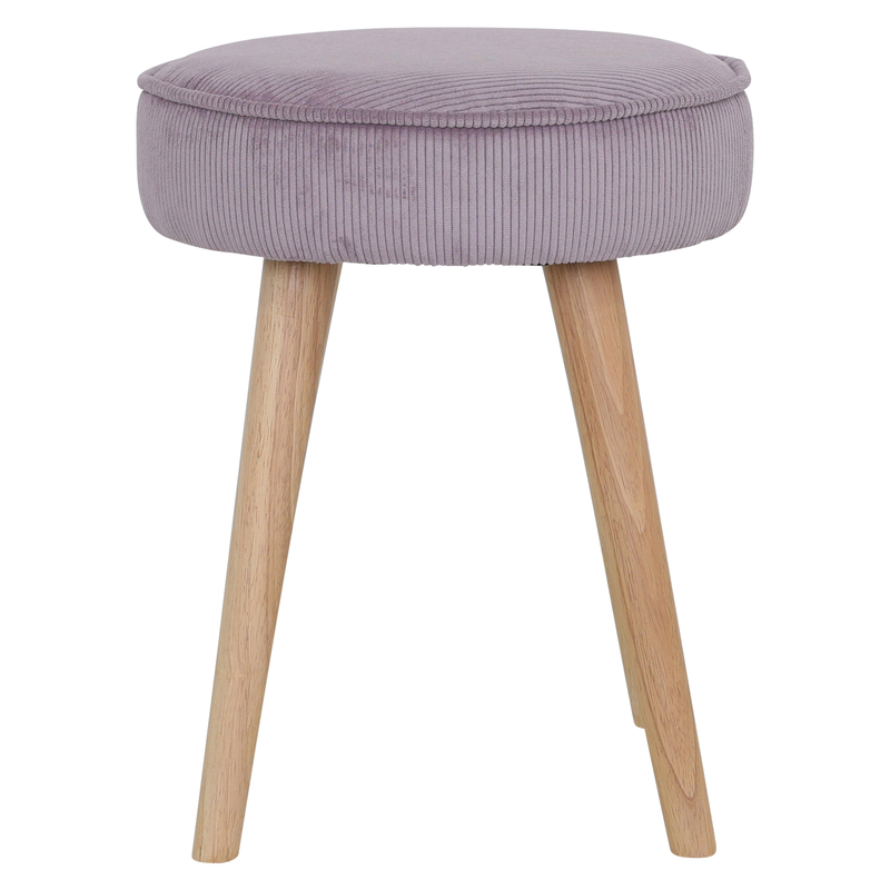 Tabouret velours côtelé lilas Popy