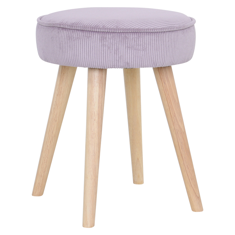 Tabouret velours côtelé lilas Popy