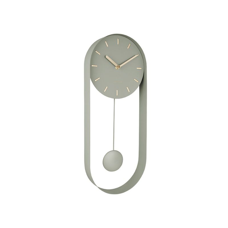 Horloge murale PenduleCharm steel jungle vert Present Time