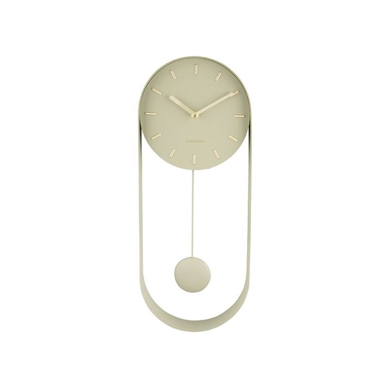 Horloge murale PenduleCharm olive vert Present Time