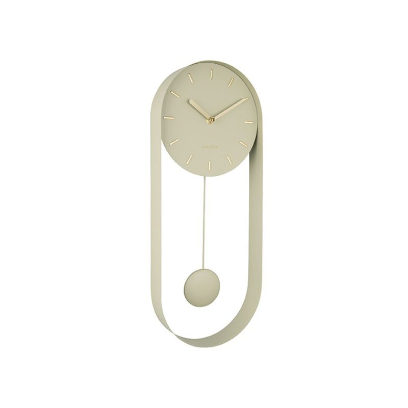 Horloge murale PenduleCharm olive vert Present Time