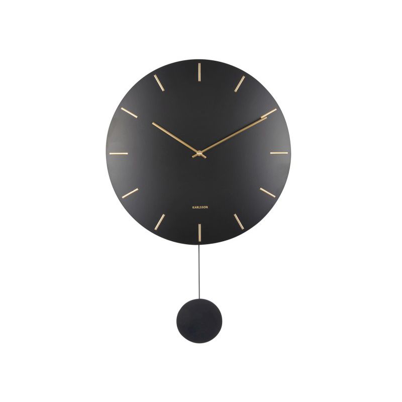 Horloge murale Impressive pendule noir et gold Present Time