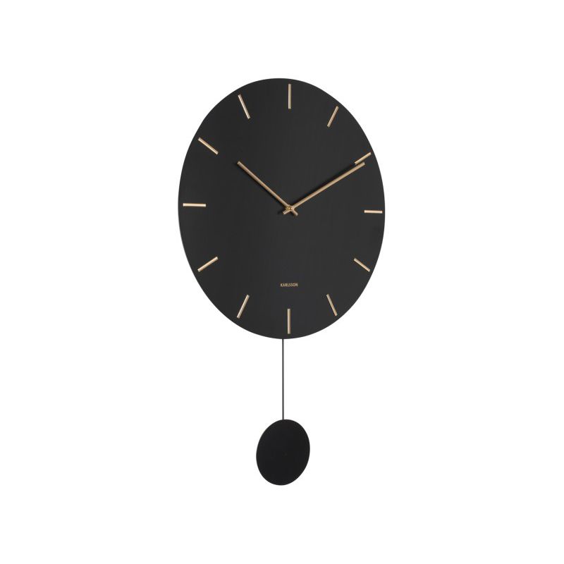 Horloge murale Impressive pendule noir et gold Present Time