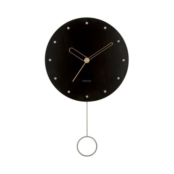 Horloge murale Studs Pendulebois noir Present Time