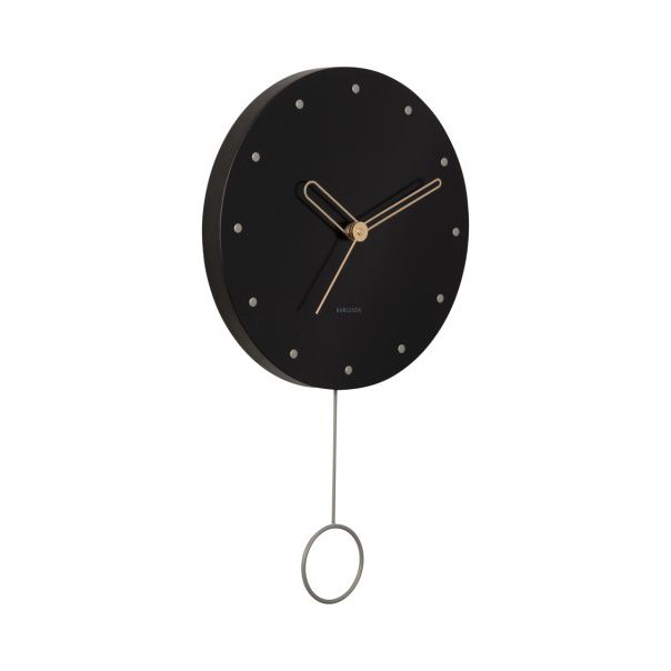 Horloge murale Studs Pendulebois noir Present Time