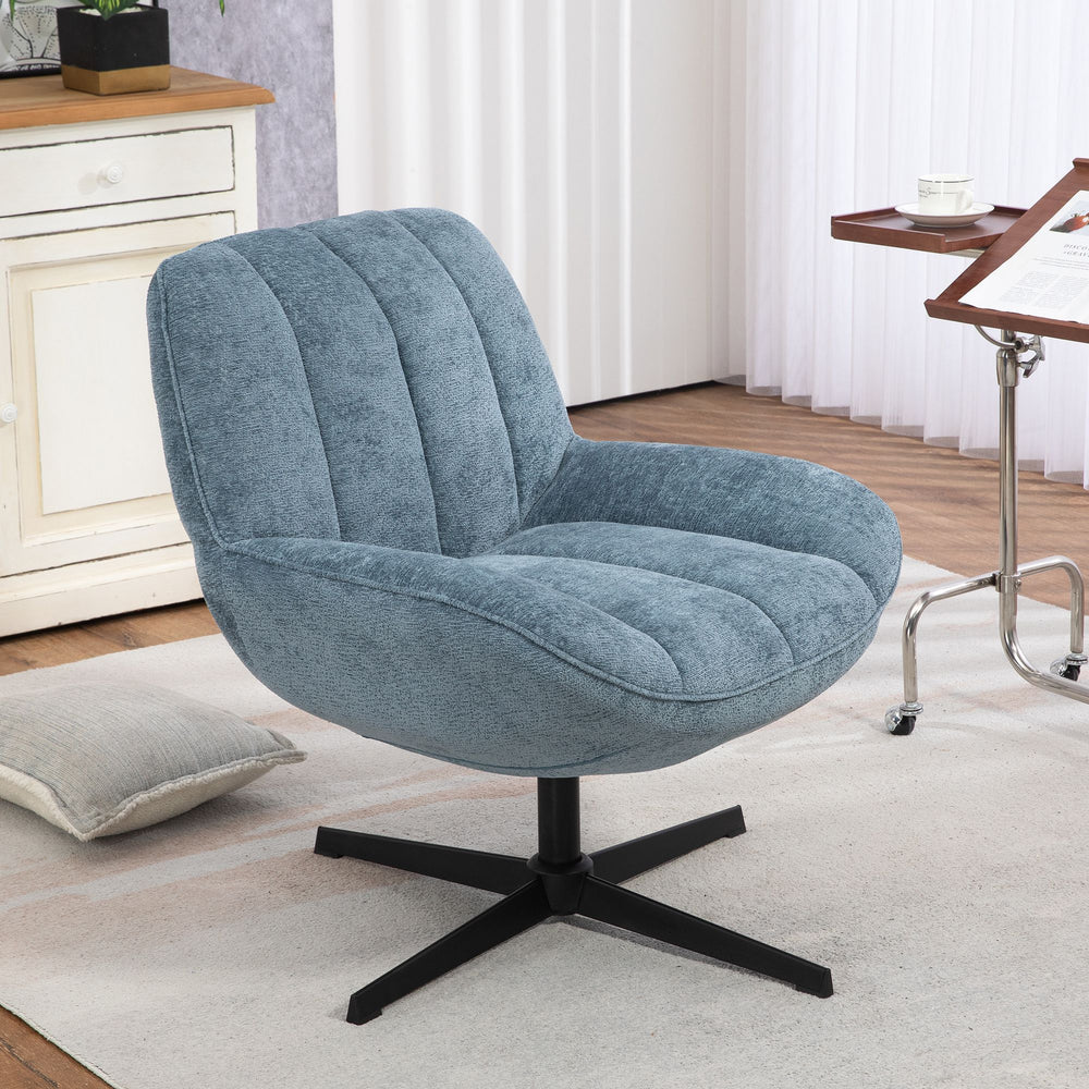 Fauteuil pivotant bleu RENA