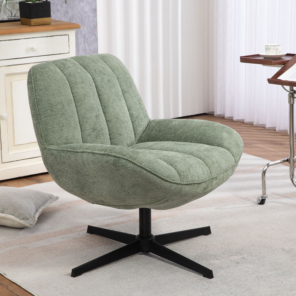 Fauteuil pivotant vert RENA