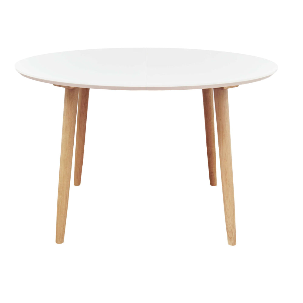 Table repas 120-200 cm blanc 2 allonges