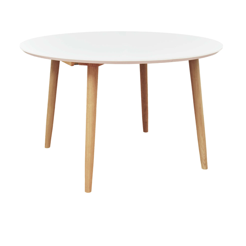 Table repas 120-200 cm blanc 2 allonges