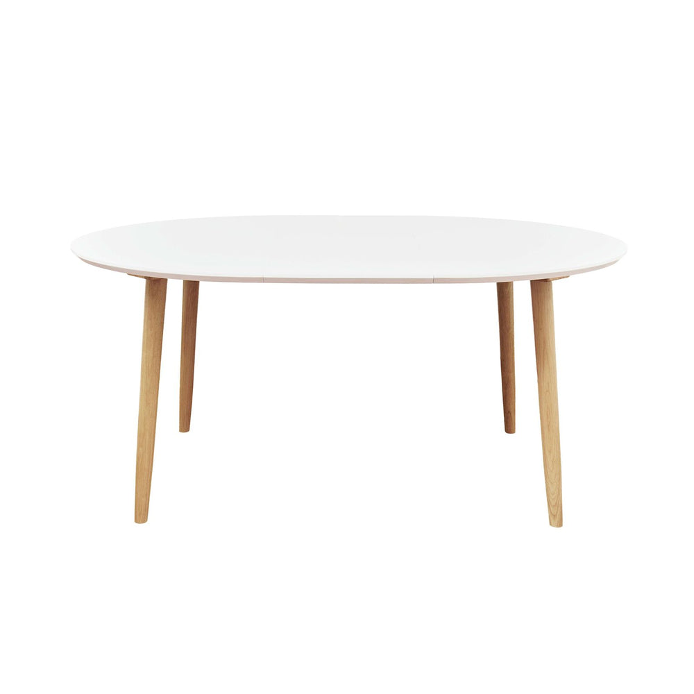 Table repas 120-200 cm blanc 2 allonges