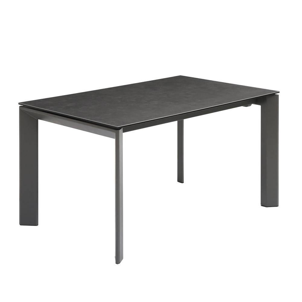 Table repas en céramique noir 140 cm avec allonge SCAR