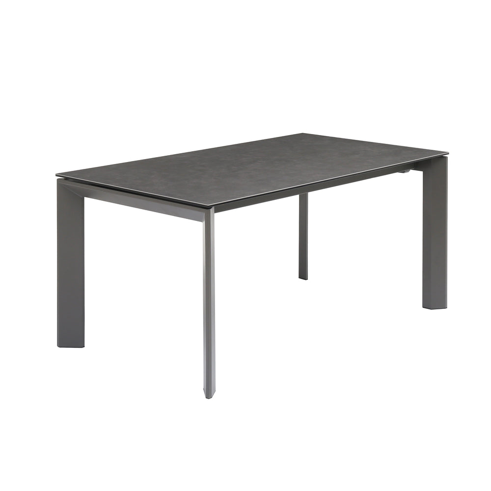 Table repas en céramique noir 160 cm avec allonge SCAR