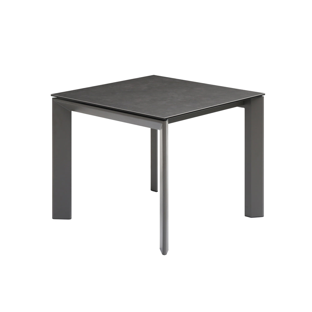 Table repas en céramique noir 90 cm avec allonge SCAR