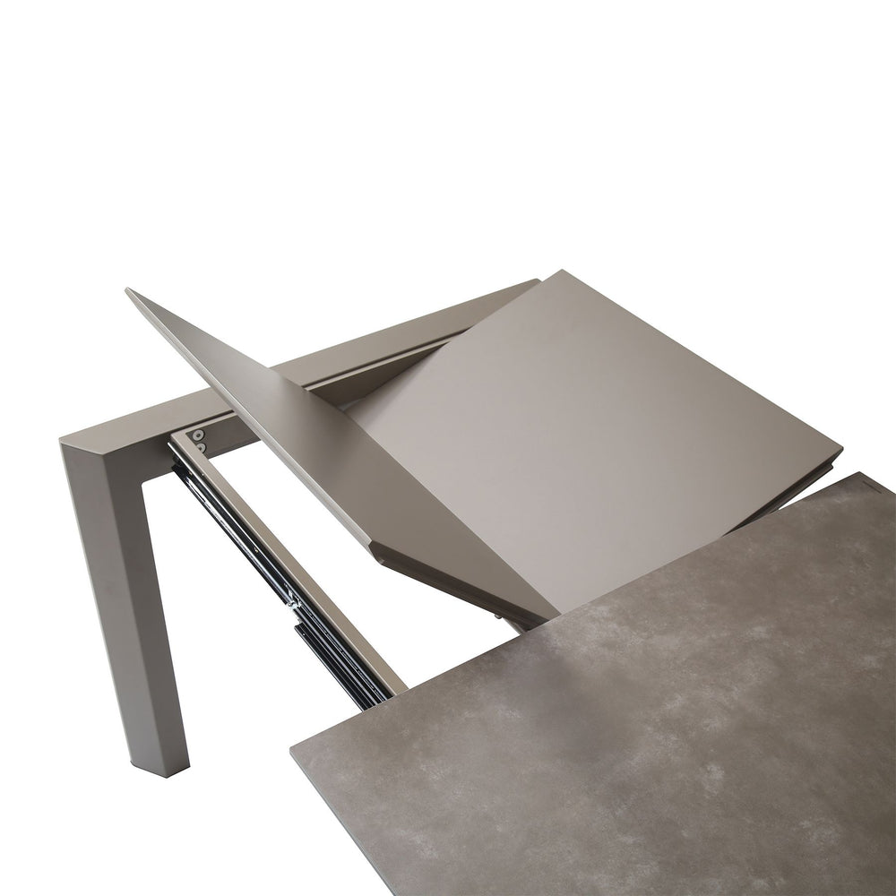 Table repas en céramique gris 90 cm avec allonge SCAR