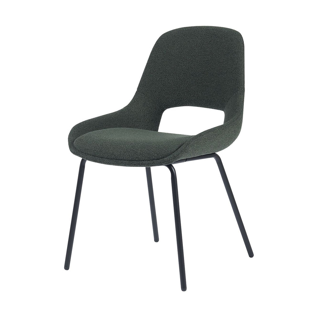 Chaise repas tissu vert foncé