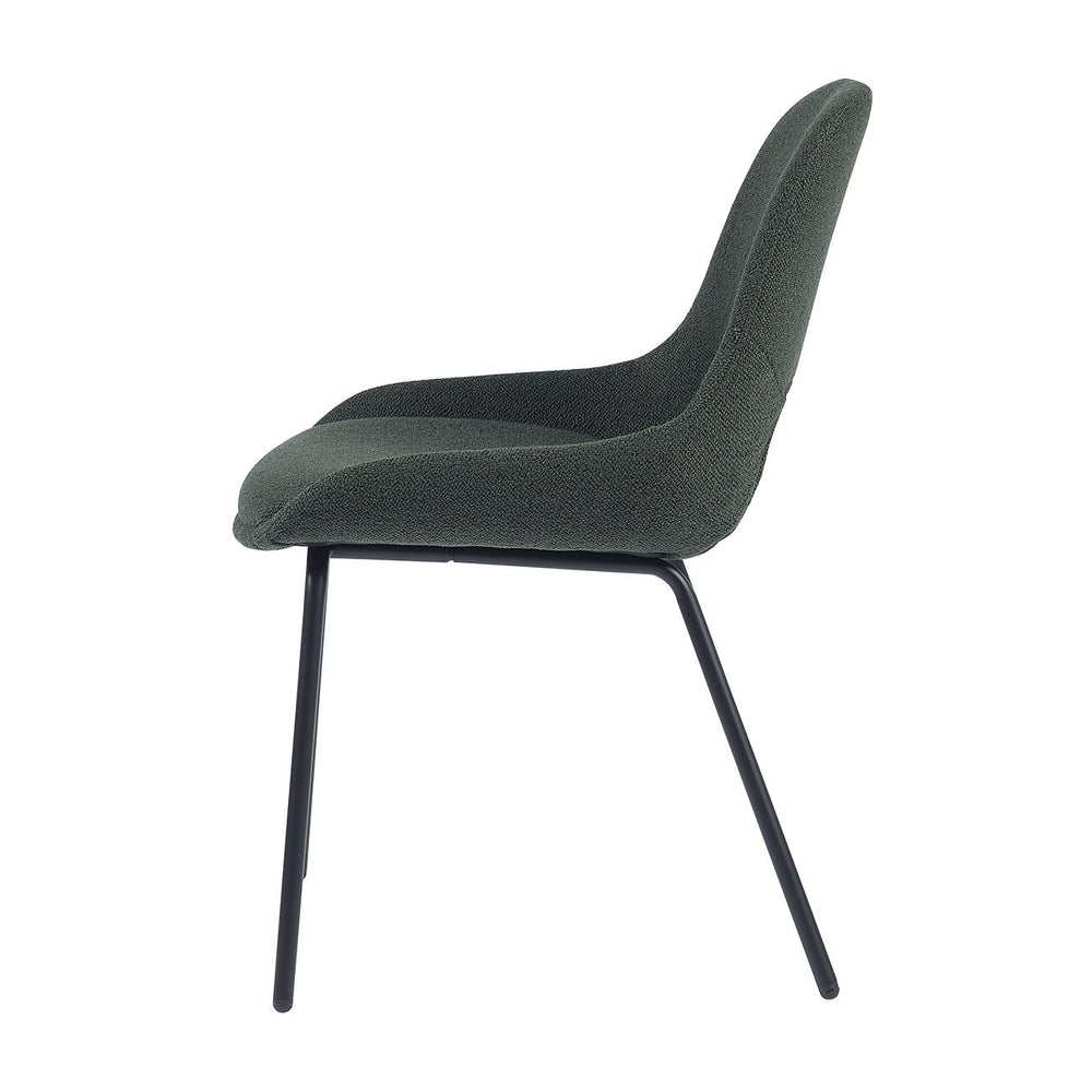 Chaise repas tissu vert foncé