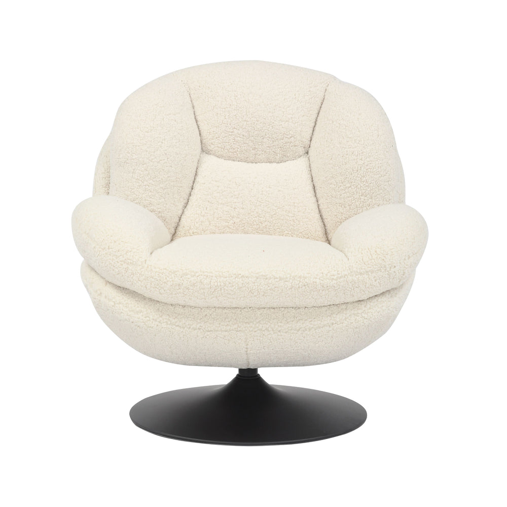 Fauteuil pivotant effet bouclette blanc