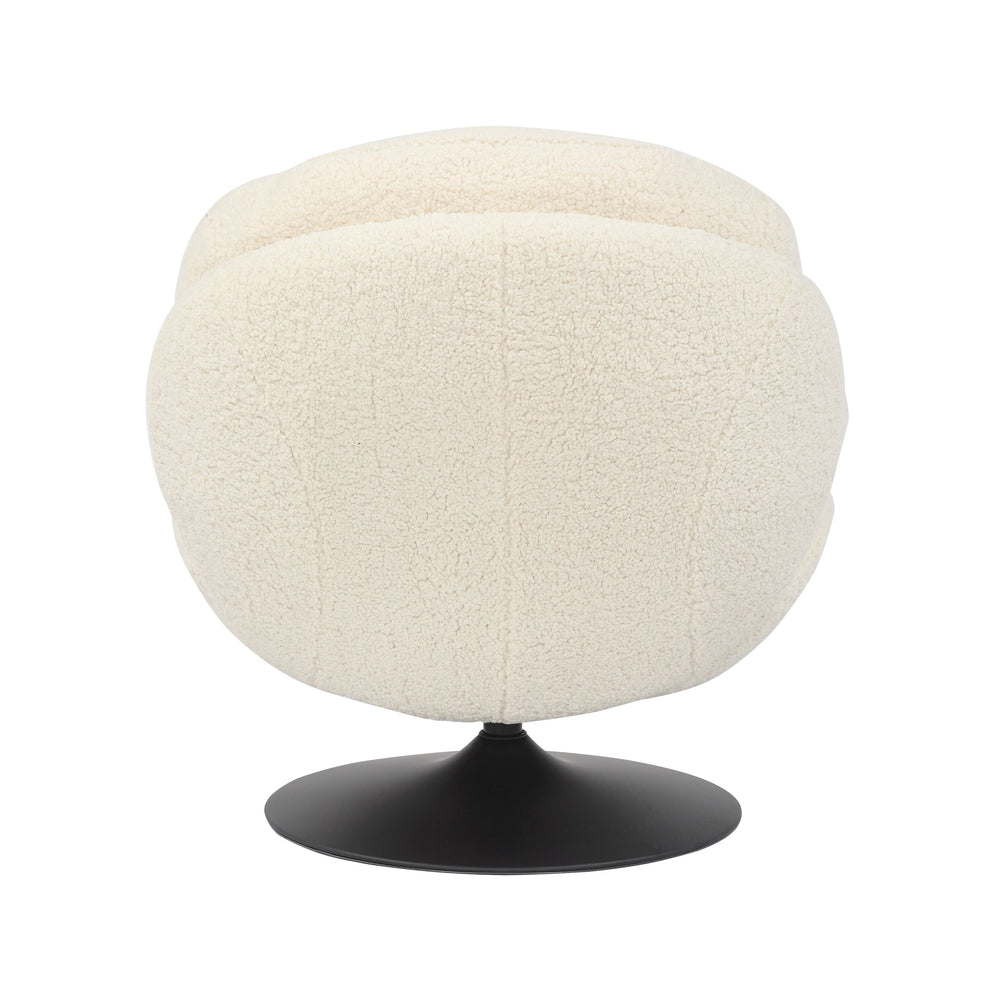 Fauteuil pivotant effet bouclette blanc