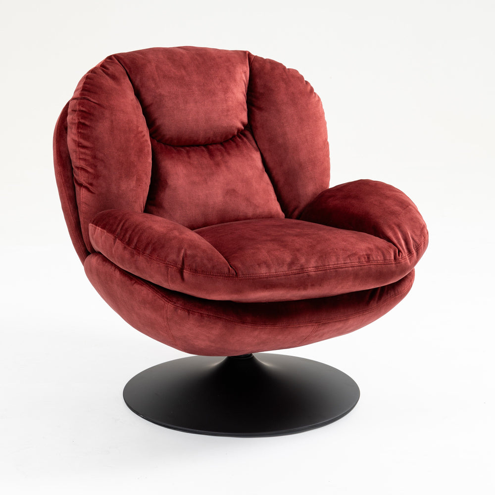 Fauteuil pivotant en velours bordeaux TOPI