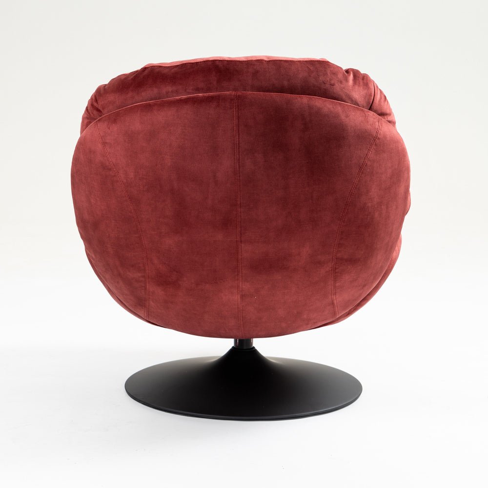 Fauteuil pivotant en velours bordeaux TOPI