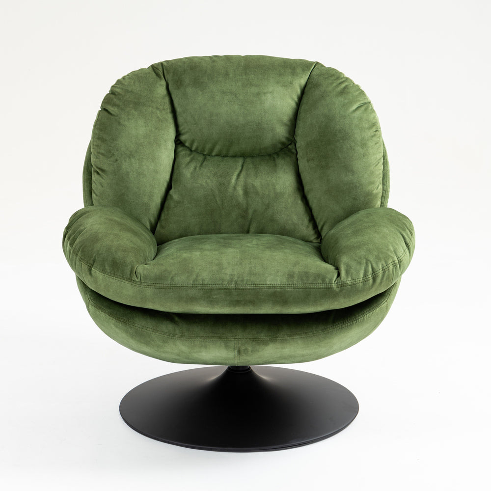 Fauteuil pivotant en velours vert TOPI