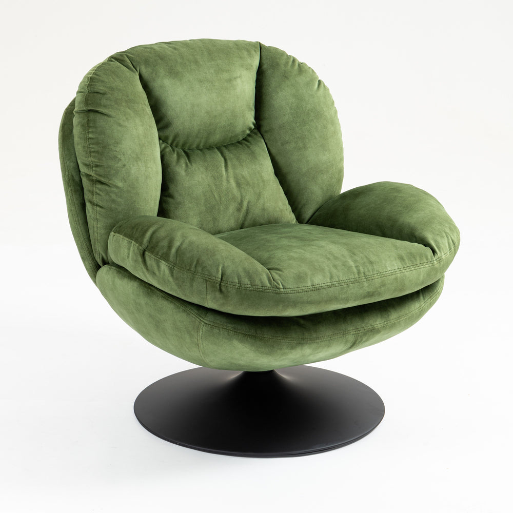 Fauteuil pivotant en velours vert TOPI