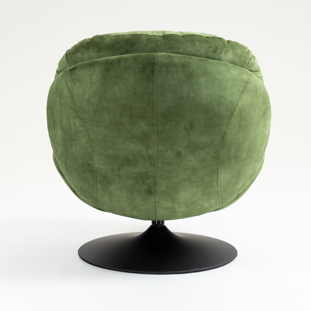 Fauteuil pivotant en velours vert TOPI