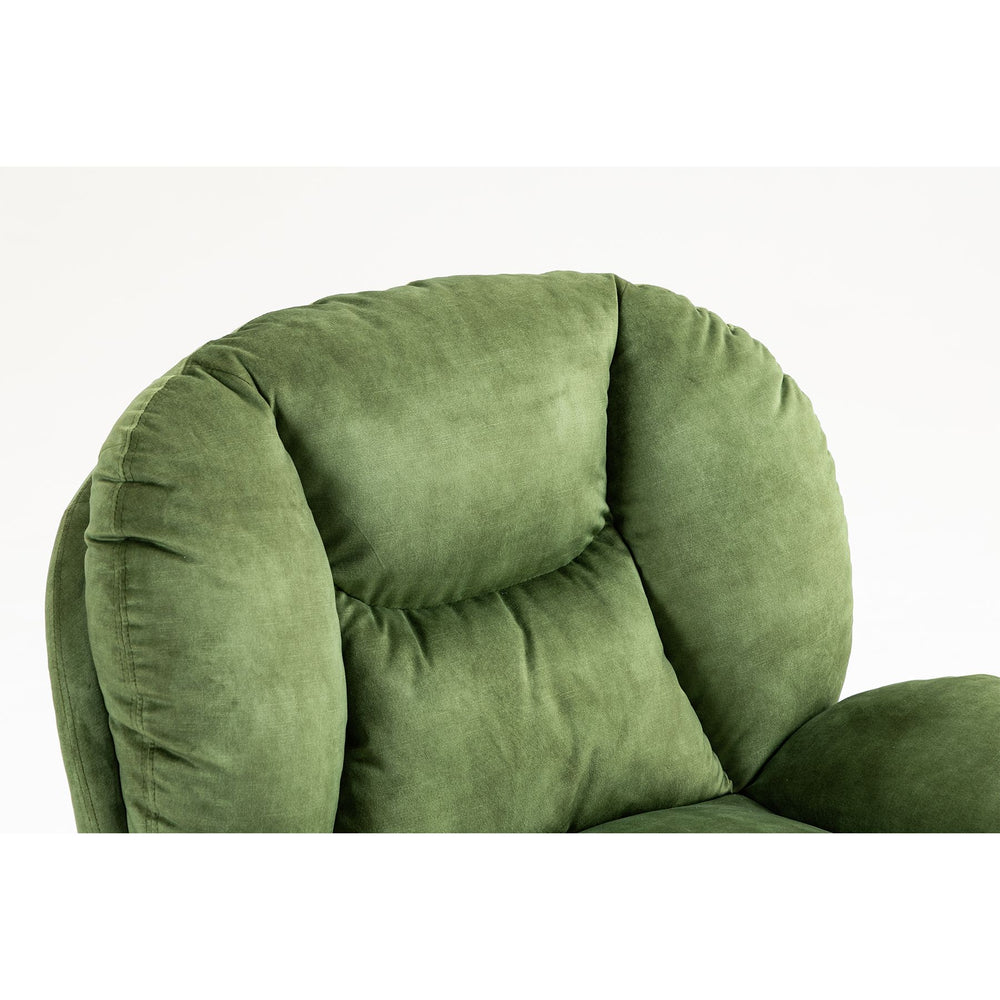 Fauteuil pivotant en velours vert TOPI