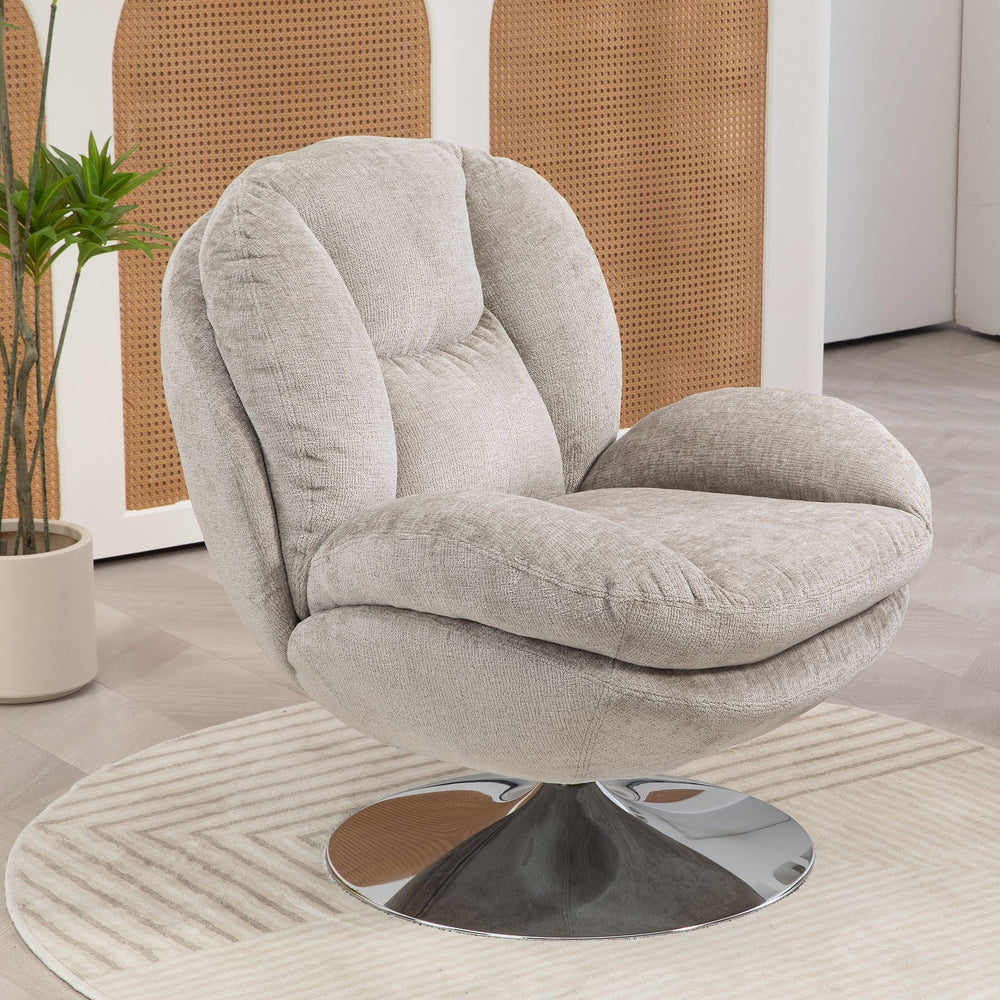 Fauteuil pivotant taupe TOPI