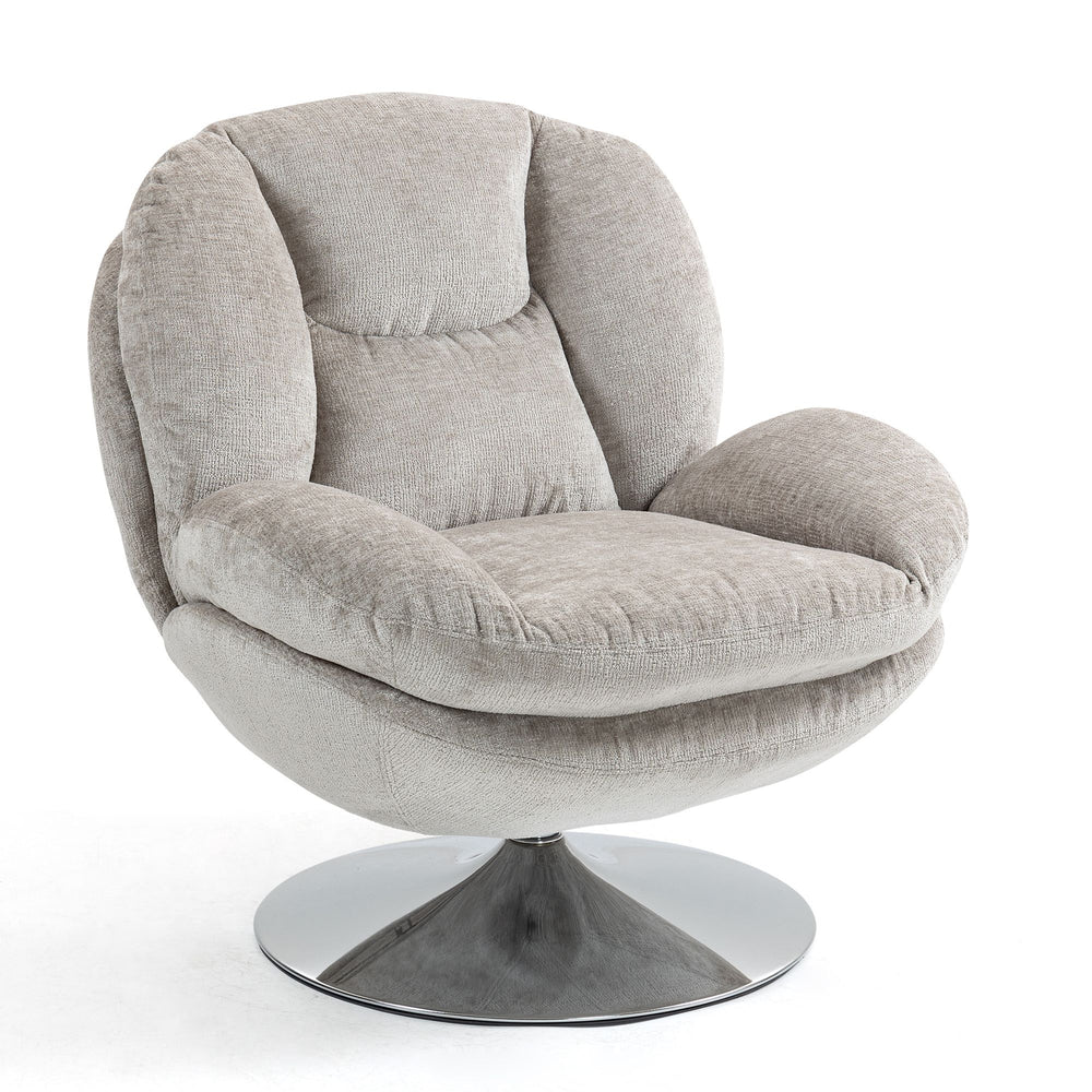 Fauteuil pivotant taupe TOPI