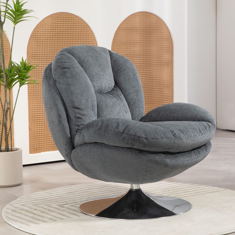 Fauteuil pivotant gris foncé TOPI