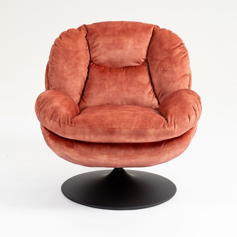 Fauteuil pivotant en velours rose TOPI