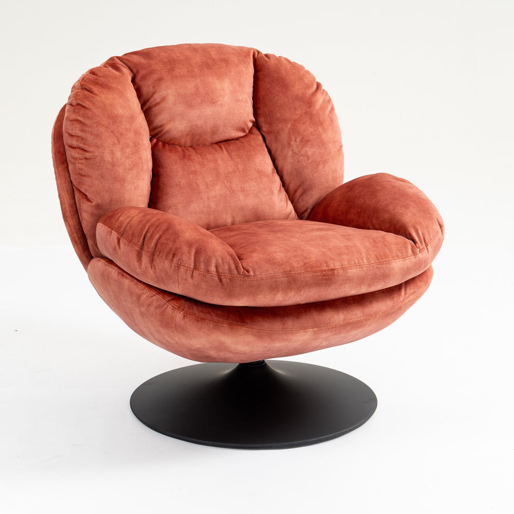 Fauteuil pivotant en velours rose TOPI