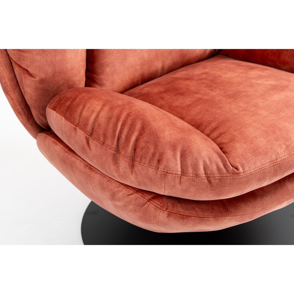 Fauteuil pivotant en velours rose TOPI