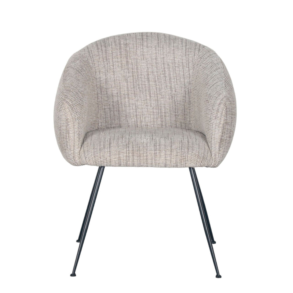 Fauteuil en tissu beige et café VADIM