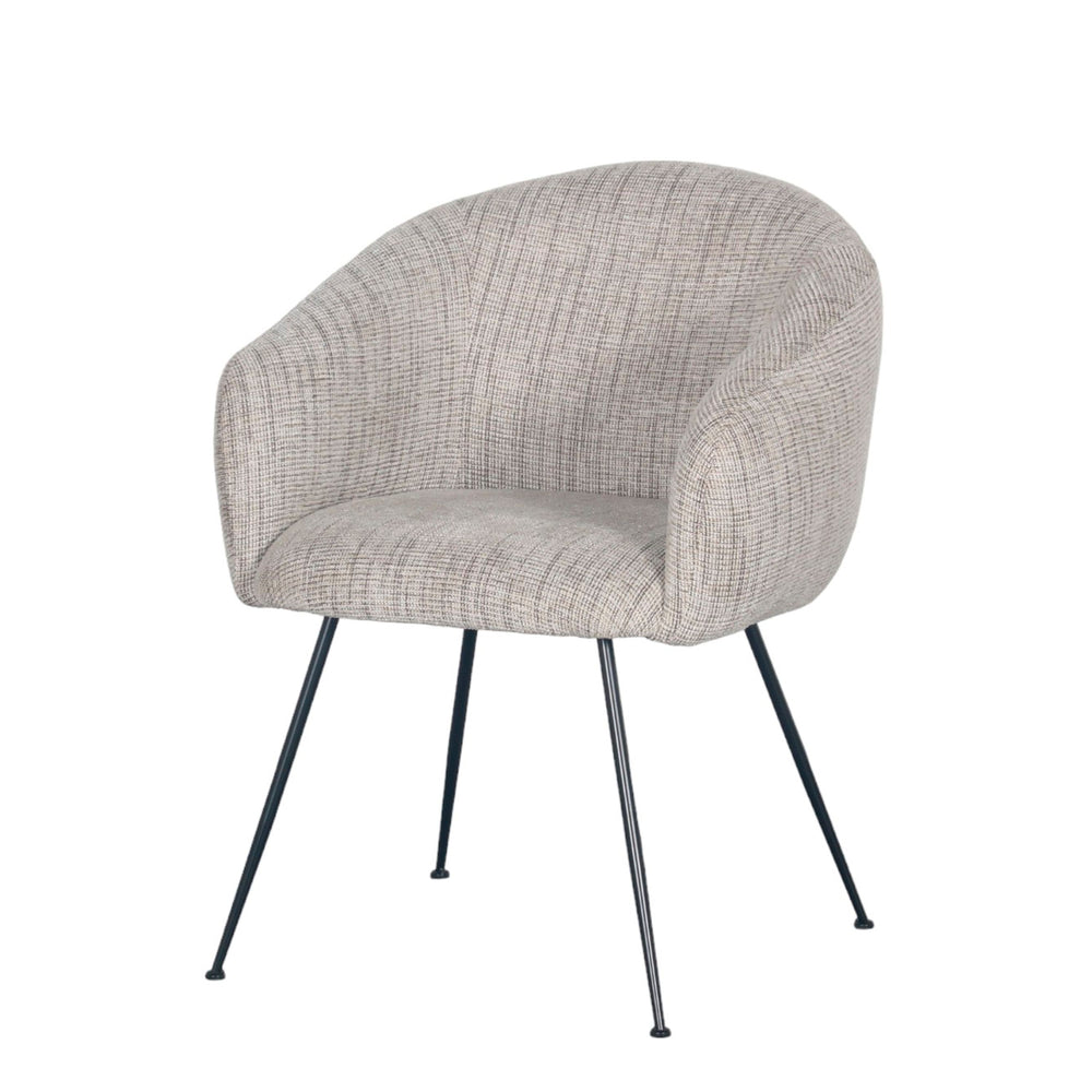 Fauteuil en tissu beige et café VADIM