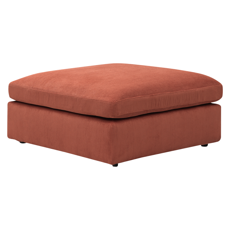 Pouf pour canapé 100cm velours côtelé terracotta WAYNE