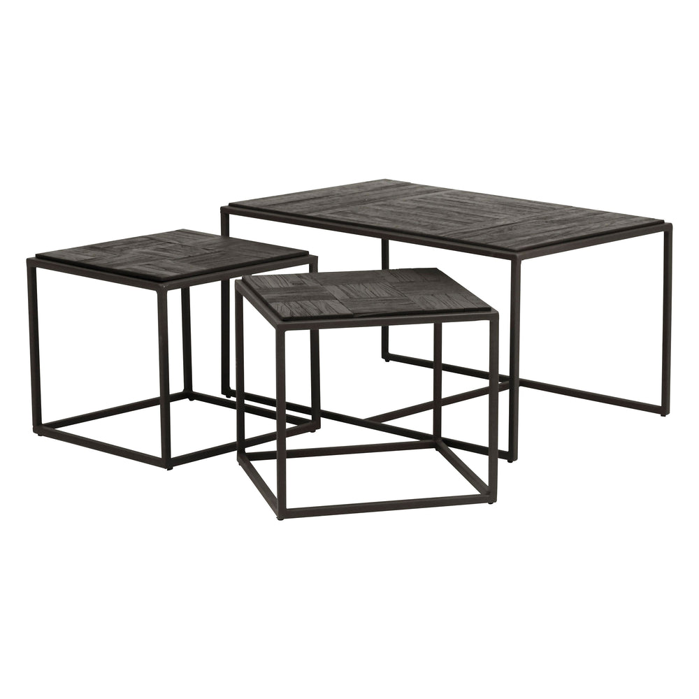 Tables basses gigognes teck recyclé - Set de 3 Bronx