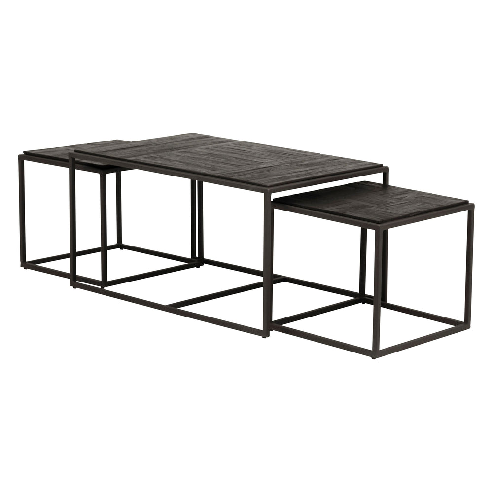 Tables basses gigognes teck recyclé - Set de 3 Bronx