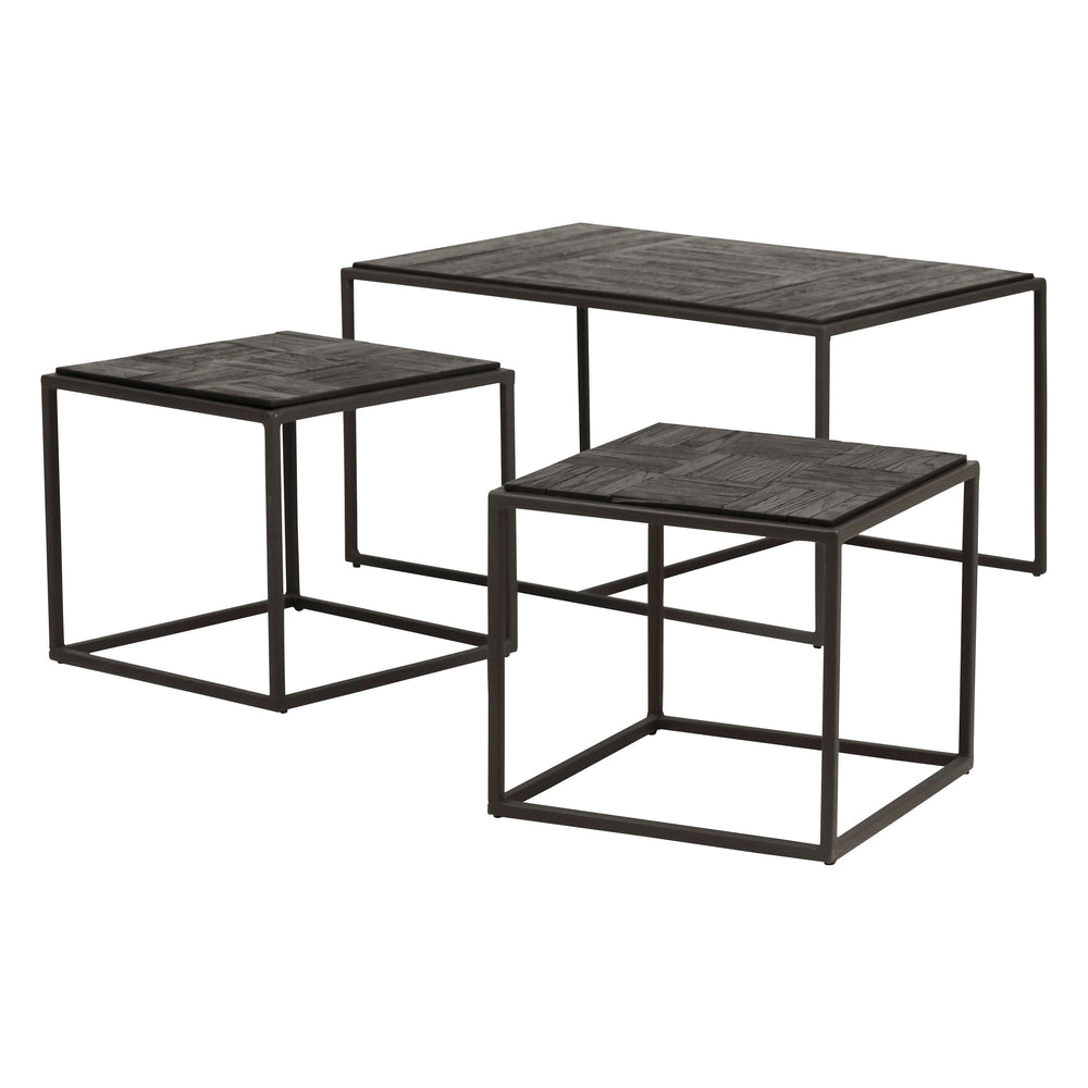 Tables basses gigognes teck recyclé - Set de 3 Bronx