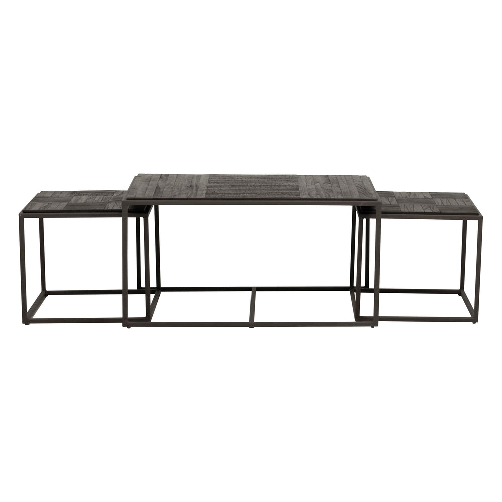 Tables basses gigognes teck recyclé - Set de 3 Bronx