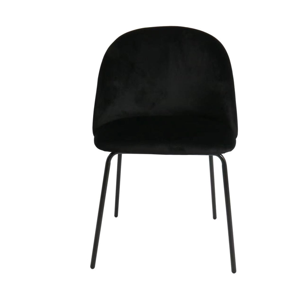 Chaise repas velours noir YATA